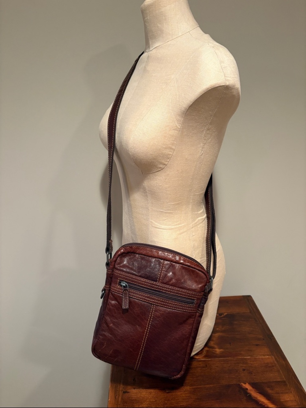 Jack Georges Genuine Leather Brown Crossbody